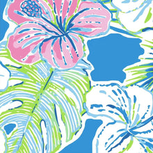 Tropical Aqua Blue Hibiscus Palms Super SOFT CAPRI Leggings Pink White Floral OS TC Plus rts