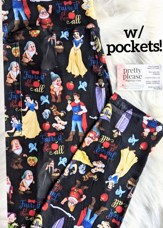 Snow White 7 Dwarfs Super SOFT Leggings Disney Magic Kingdom Princess Pretty Please Leggings