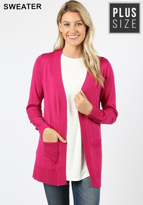 Plus Size Relaxed Cardigan Sweater (tunic length) rts – Pretty