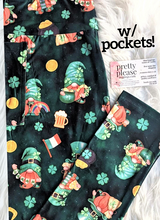 Happy St Patricks Day Gnomes Super SOFT Leggings Green Shamrocks Irish OS TC Plus rts