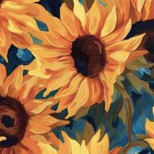 Beautiful Painted Sunflowers on Navy Super SOFT Luxe Leggings OS TC Plus rts