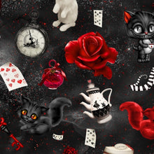 Whimsical Dark Alice Wonderland SOFT Yoga Band Leggings Cheshire Cat Disney rts