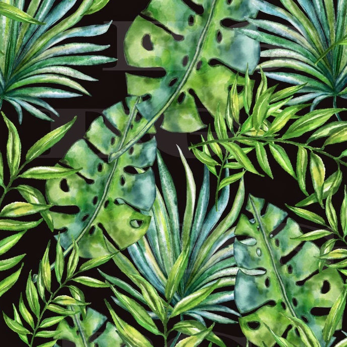 Summer Green Palm Leaves Capri Super SOFT Leggings Tropical OS TC Plus rts