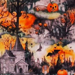 Spooky Haunted Houses Super SOFT Leggings OS TC Plus Fall Autumn Pumpkin Halloween Holiday rts