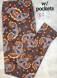 Happy Thanksgiving Cute Turkey Day Super SOFT Leggings Fall Family Holiday rts