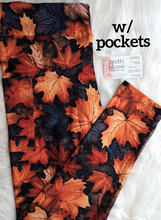 Leaves of Fall Super SOFT Yoga Band Leggings Rustic Pumpkin Spice Halloween rts