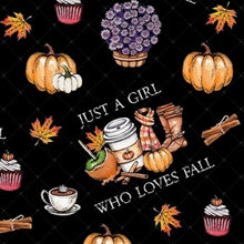 Just a Girl Who Loves Fall Super SOFT Leggings Pumpkin Y'all Farmhouse Halloween Holiday rts cdw