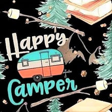 Happy Camper w/ S'mores Capri Super SOFT Leggings Camping Bonfire Smores Adventure OS TC Plus rts Capris - Pretty Please Leggings