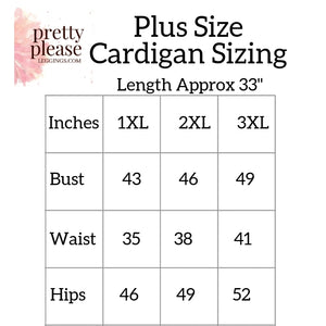 Plus Size Relaxed Cardigan Sweater (tunic length) rts - Pretty Please Leggings