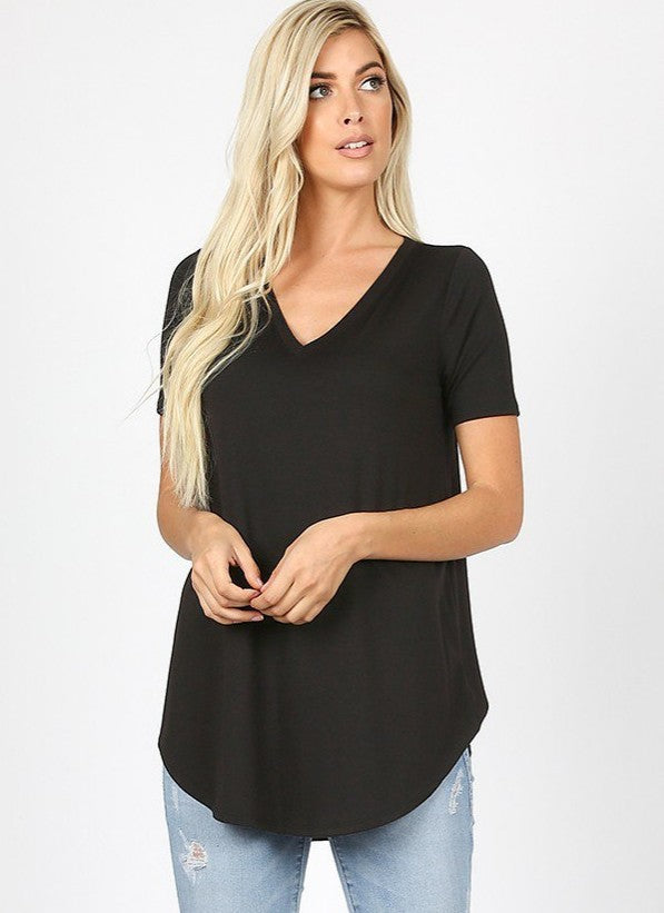 Short Sleeve Tunic Black Tunic Tops To Wear With Leggings Premium