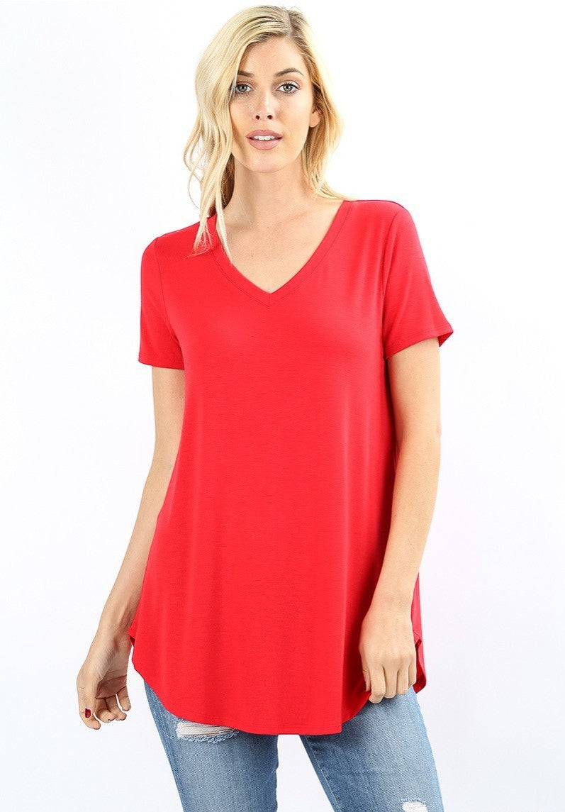 Premium Fabric Short Sleeve Relaxed Fit T-Shirt Tunic Plus