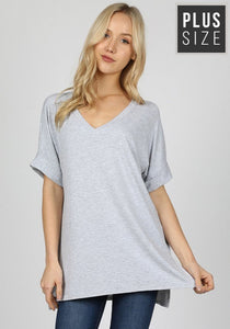 Premium Fabric Short Sleeve Relaxed Fit T-Shirt Tunic Plus & Misses rts - Pretty Please Leggings