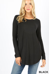 Long Sleeve Super Soft Tunic -Relaxed Fit Misses & Plus S-3X rts Black Red Mustard - Pretty Please Leggings