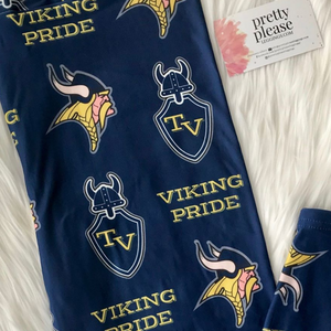 Teays Valley Vikings School Football SOFT Yoga Band Leggings OS TC Plus rts - Pretty Please Leggings