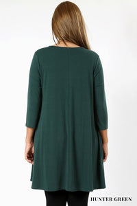 Long Flowy Relaxed Fit Tunic - Misses & Plus rts - Pretty Please Leggings