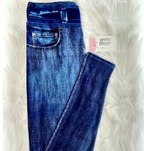 Pretty Please Leggings – Dark Distressed Denim Look, Super Soft Double Brushed, Plus Size Capri