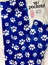 Dog Mama's! Blue Puppy Paws Super SOFT Leggings OS TC Plus rts Dog Mom Love
