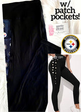 Pittsburgh Steelers w/ Side Leg Patch Pockets Super SOFT Yoga Band Leggings NFL Pro Football OS TC Plus rts
