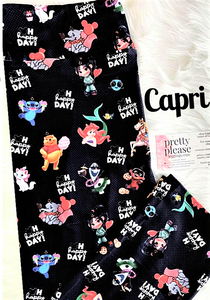 Oh Happy Day Super SOFT Capri Leggings Magical Disney Mickey Minnie Princess Magic Kingdom Capris  OS TC Plus rts - Pretty Please Leggings