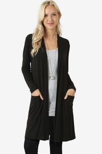 Open Front Relaxed Cardigans - Misses S-M-L (tunic length) rts - Pretty Please Leggings