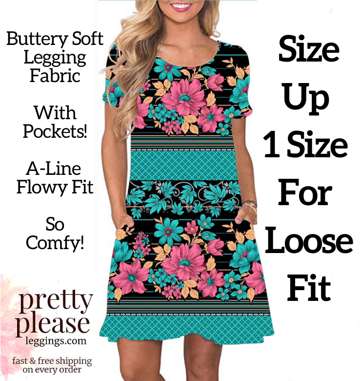 A Line Pocket Dresses SUPER SOFT Brushed Legging Fabric Size Up 1